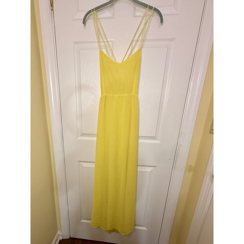 DV Dolce Vita Romantic Maxi Dress Women Small Yellow Strappy Open Back